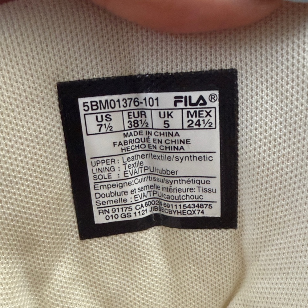 Fila Cream Patterned High-Tops - Picture 4 of 7